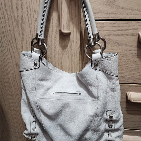 B. Makowsky Genuine Leather White Purse - Picture 3 of 3